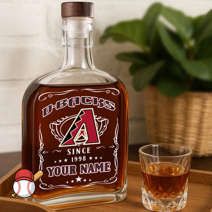 LIMITED EDITION - NEW CUSTOMIZED MLB07 ADS ARIZONA DIAMONDBACKS LUXURY WHISKEY BOTTLE 450ML