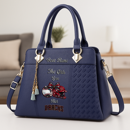 LIMITED EDITION - NEW CUSTOMIZED MLB07 ADS ARIZONA DIAMONDBACKS ZIP HANDBAG MULTICOLOR