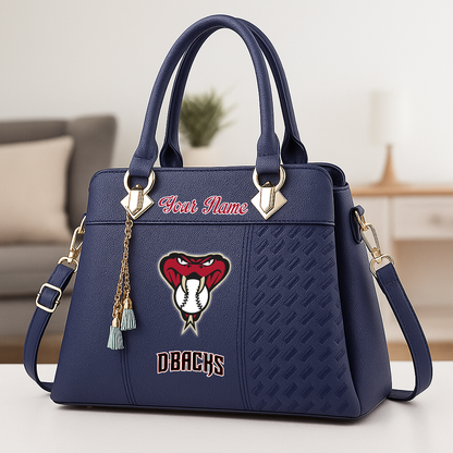 LIMITED EDITION - NEW CUSTOMIZED MLB07 ADS ARIZONA DIAMONDBACKS ZIP HANDBAG MULTICOLOR