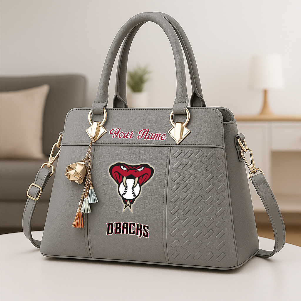 LIMITED EDITION - NEW CUSTOMIZED MLB07 ADS ARIZONA DIAMONDBACKS ZIP HANDBAG MULTICOLOR