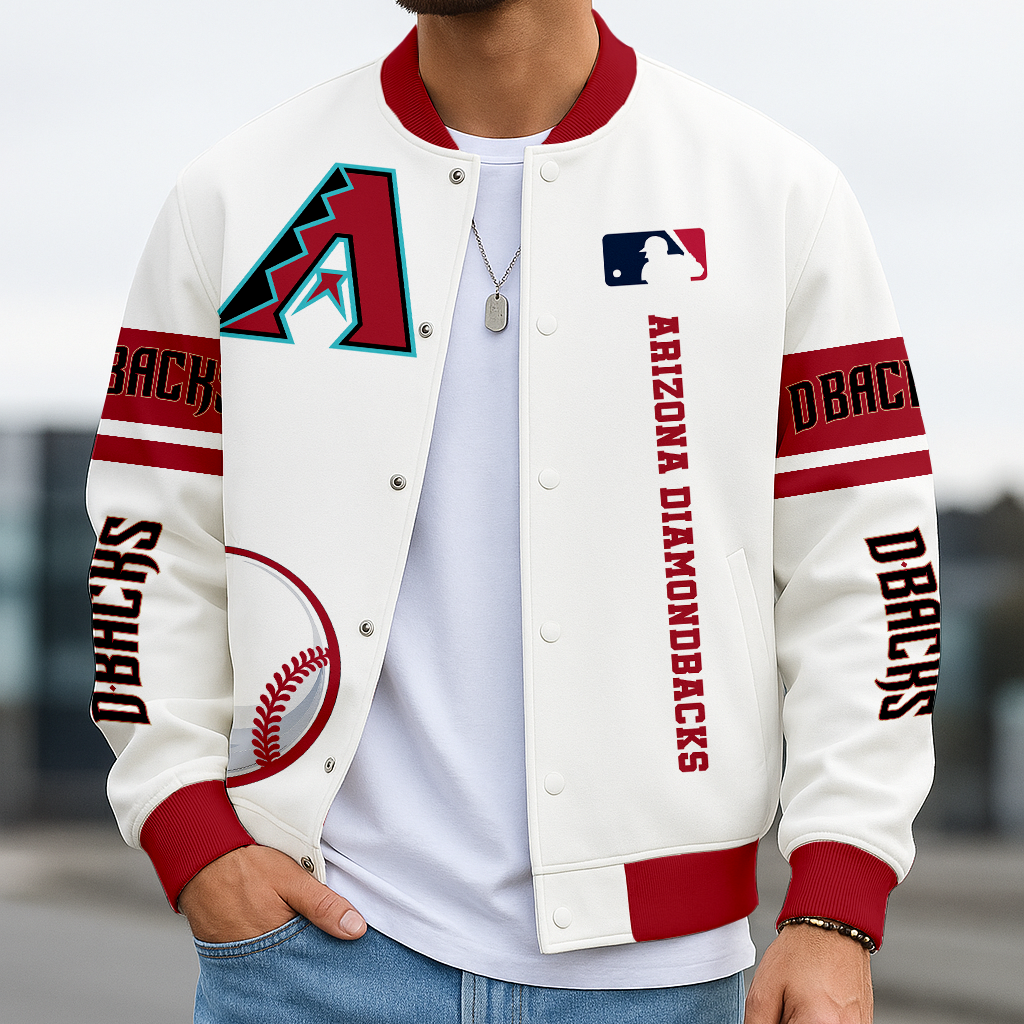 LIMITED EDITION - NEW CUSTOMIZED MLB07 ADS ARIZONA DIAMONDBACKS BASEBALL JACKET, SATIN VARSITY JACKET