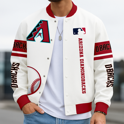 LIMITED EDITION - NEW CUSTOMIZED MLB07 ADS ARIZONA DIAMONDBACKS BASEBALL JACKET, SATIN VARSITY JACKET
