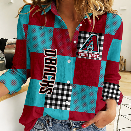 LIMITED EDITION - NEW CUSTOMIZED MLB07 ADS ARIZONA DIAMONDBACKS WOMEN CASUAL SHIRT FOR FAN