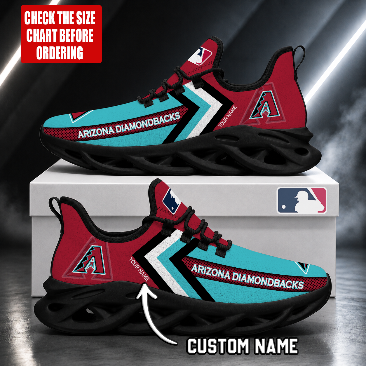 LIMITED EDITION - NEW CUSTOMIZED MLB07 ADS ARIZONA DIAMONDBACKS MAX SOUL SHOES