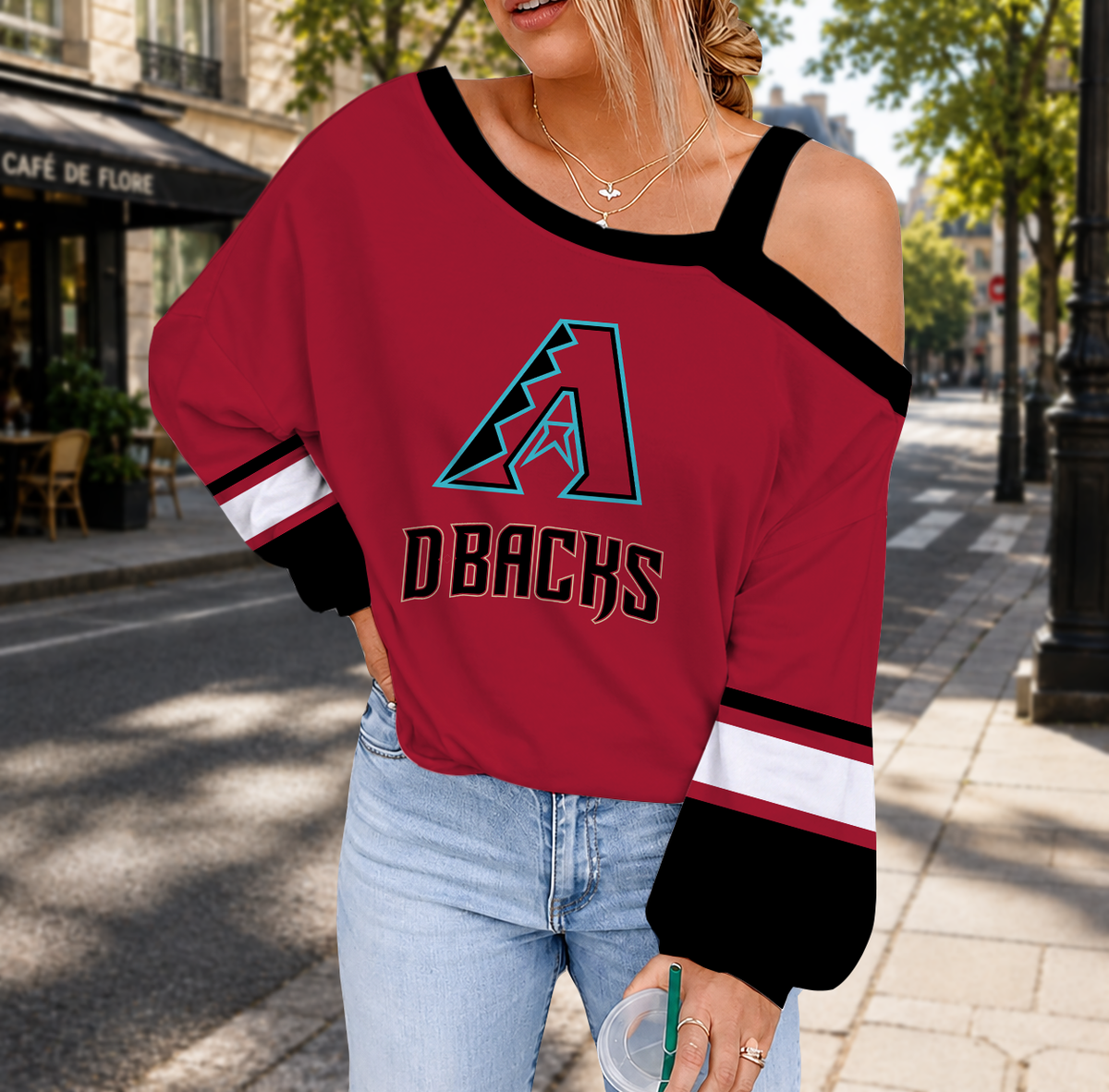 SPECIAL EDITION - NEW CUSTOMIZED MLB07 ADS ARIZONA DIAMONDBACKS DROP SHOULDER SWEATSHIRT