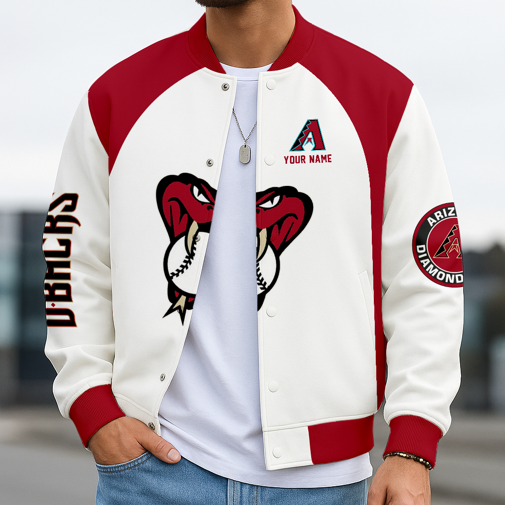 LIMITED EDITION - NEW CUSTOMIZED MLB07 ADS ARIZONA DIAMONDBACKS BASEBALL JACKET, SATIN VARSITY JACKET