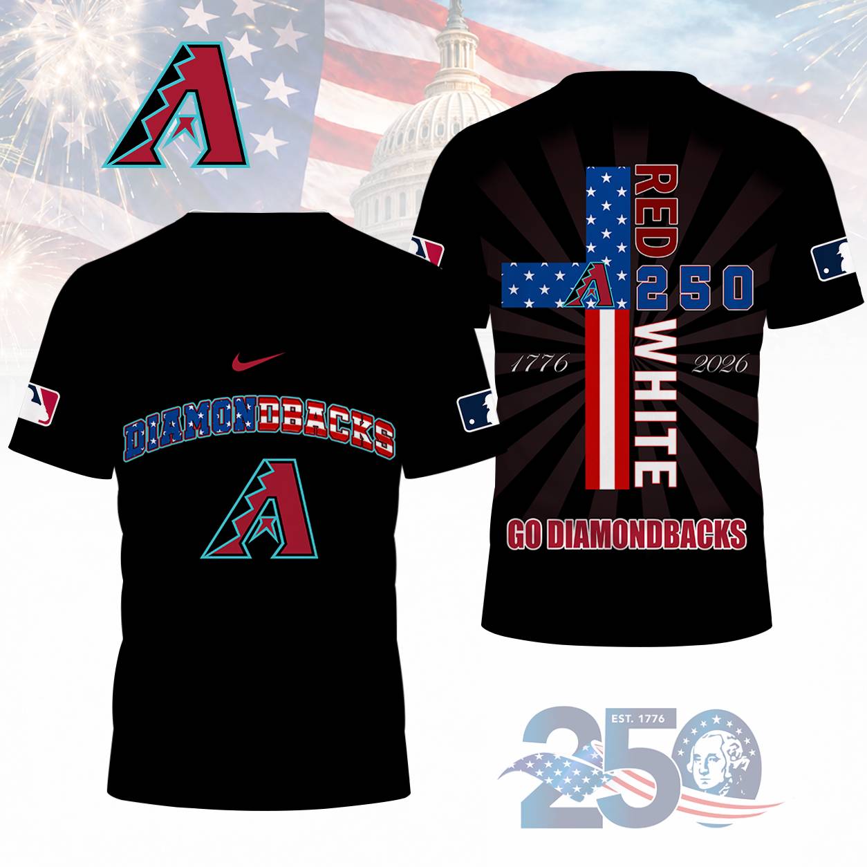 LIMITED EDITION - NEW CUSTOMIZED MLB07 ADS ARIZONA DIAMONDBACKS T-SHIRT, POLO SHIRT, ZIP POLO SHIRT, SWEATSHIRT, HOODIE & ZIP HOODIE