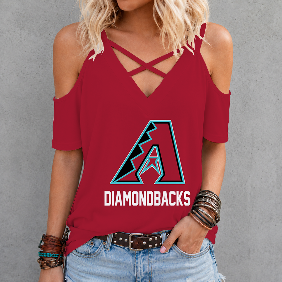 LIMITED EDITION - NEW CUSTOMIZED MLB07 ADS ARIZONA DIAMONDBACKS CRISS CROSS V-NECK TOP