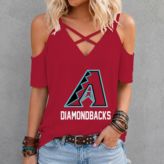 LIMITED EDITION - NEW CUSTOMIZED MLB07 ADS ARIZONA DIAMONDBACKS CRISS CROSS V-NECK TOP