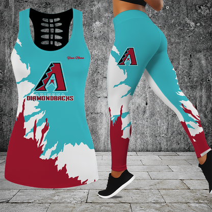 [FLASH SALE] NEW CUSTOMIZED MLB07 ADS ARIZONA DIAMONDBACKS HOLLOW TANK TOP & LEGGINGS SET
