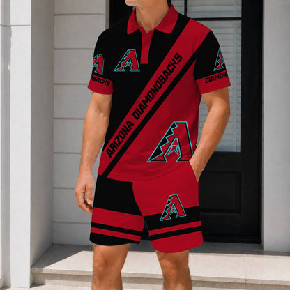 LIMITED EDITION - NEW CUSTOMIZED MLB07 ADS ARIZONA DIAMONDBACKS POLO & SHORT PANTS SET