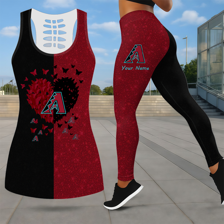 LIMITED EDITION - NEW CUSTOMIZED MLB07 ADS ARIZONA DIAMONDBACKS LEGGINGS & HOLLOW TANK TOP SET