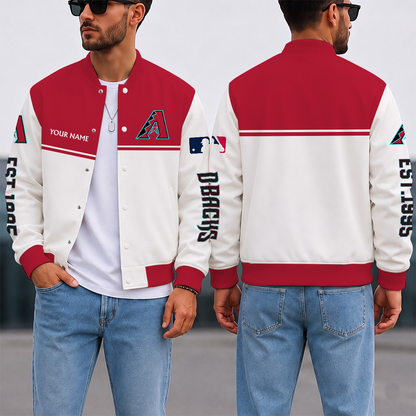 SPECIAL EDITION - NEW CUSTOMIZEDMLB07 ADS ARIZONA DIAMONDBACKS SATIN VARSITY & BASEBALL JACKET