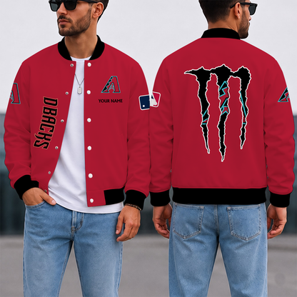 SPECIAL EDITION - NEW CUSTOMIZEDMLB07 ADS ARIZONA DIAMONDBACKS SATIN VARSITY & BASEBALL JACKET