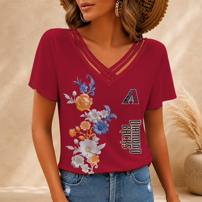 [FLASH SALE] NEW CUSTOMIZED MLB07 ADS ARIZONA DIAMONDBACKS V-NECK SHIRT