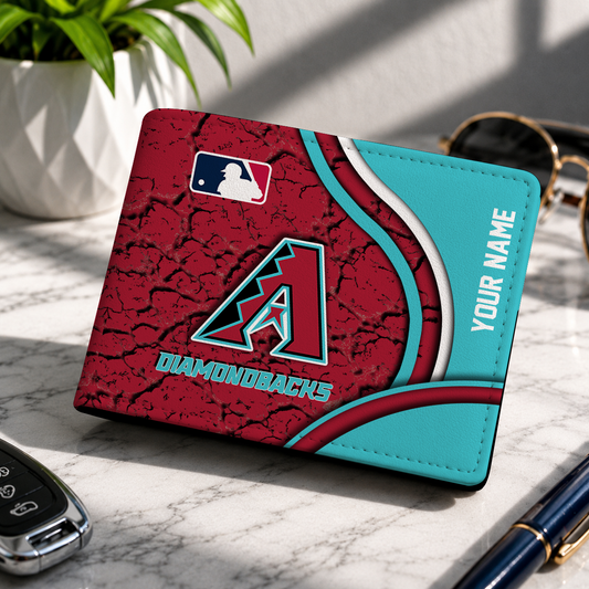 LIMITED EDITION - NEW CUSTOMIZED MLB07 ADS ARIZONA DIAMONDBACKS LEATHER WALLET