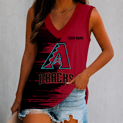 LIMITED EDITION - NEW CUSTOMIZED MLB07 ADS ARIZONA DIAMONDBACKS WOMEN'S V-NECK TANK TOP