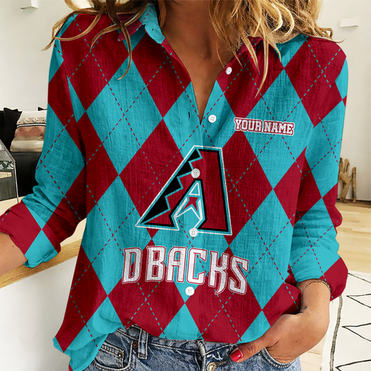 LIMITED EDITION - NEW CUSTOMIZED MLB07 ADS ARIZONA DIAMONDBACKS WOMEN CASUAL SHIRT FOR FAN