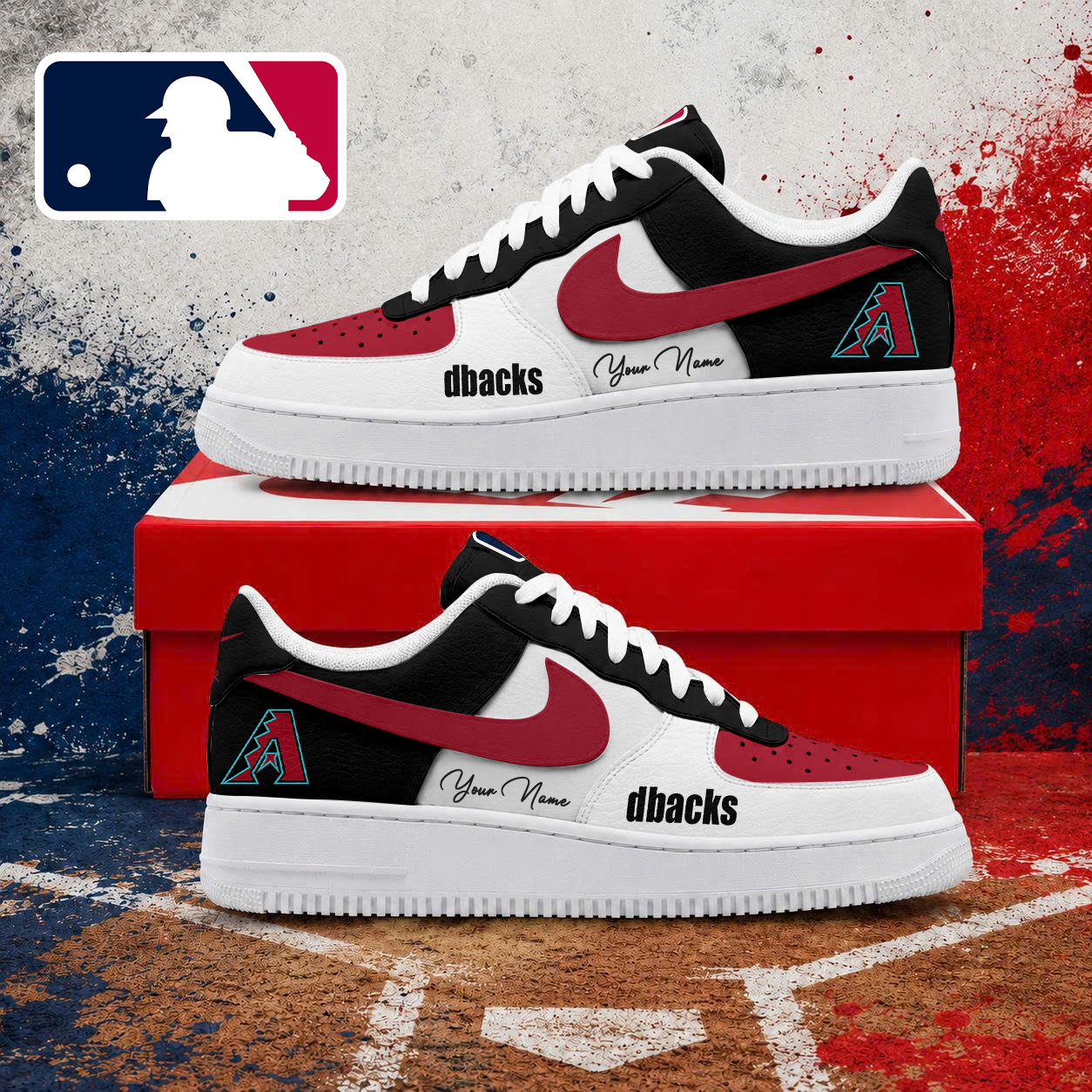 VIRAL EDITION - NEW CUSTOMIZED MLB07 ADS ARIZONA DIAMONDBACKS AF1 SHOES