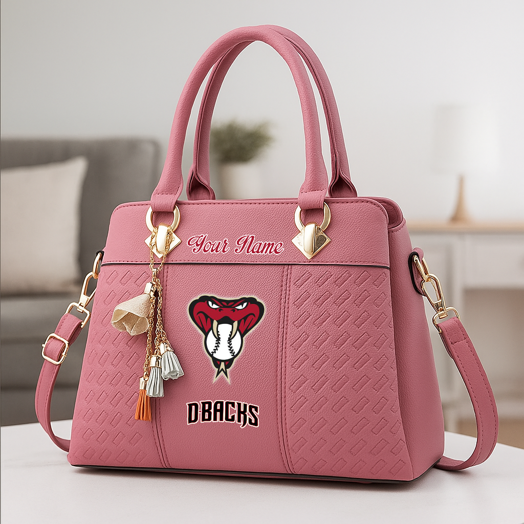 LIMITED EDITION - NEW CUSTOMIZED MLB07 ADS ARIZONA DIAMONDBACKS ZIP HANDBAG MULTICOLOR