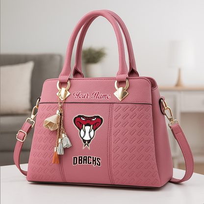 LIMITED EDITION - NEW CUSTOMIZED MLB07 ADS ARIZONA DIAMONDBACKS ZIP HANDBAG MULTICOLOR