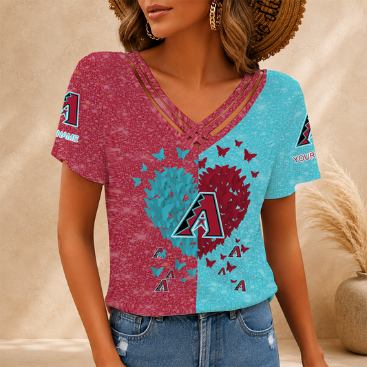 LIMITED EDITION - NEW CUSTOMIZED MLB07 ADS ARIZONA DIAMONDBACKS V-NECK SHIRT
