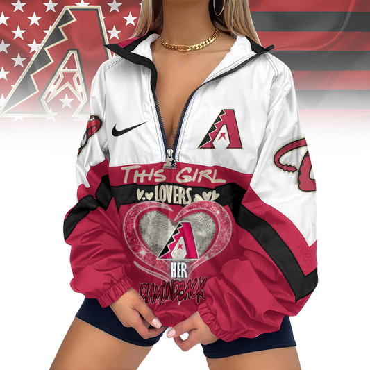 LIMITED EDITION - NEW CUSTOMIZED MLB07 ADS ARIZONA DIAMONDBACKS V-NECK ZIPPER SWEATSHIRT JACKET