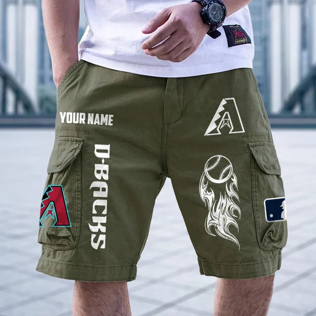 [FLASH SALE] NEW CUSTOMIZED MLB07 ADS ARIZONA DIAMONDBACKS MEN'S CARGO SHORTS