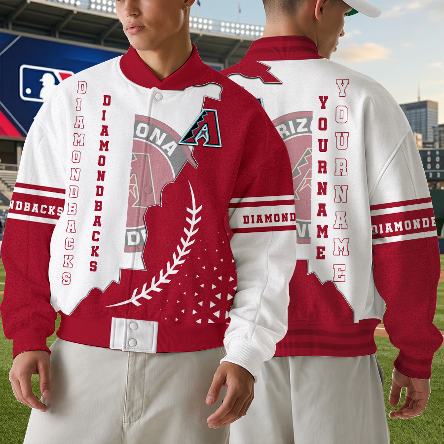 LIMITED EDITION - NEW CUSTOMIZEDMLB07 ADS ARIZONA DIAMONDBACKS SATIN VARSITY & BASEBALL JACKET