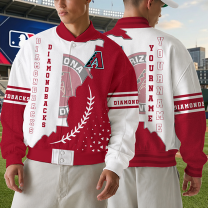 LIMITED EDITION - NEW CUSTOMIZEDMLB07 ADS ARIZONA DIAMONDBACKS SATIN VARSITY & BASEBALL JACKET