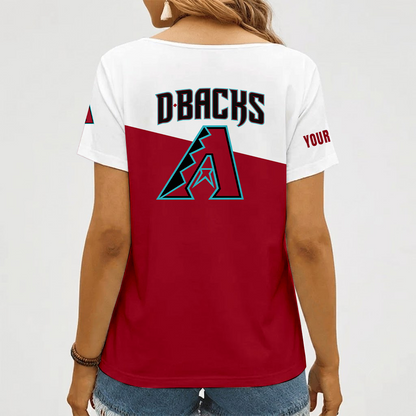 [FLASH SALE] NEW CUSTOMIZED MLB07 ADS ARIZONA DIAMONDBACKS V-NECK FEMALE SHIRT