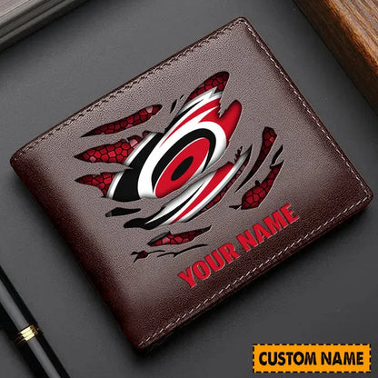 LIMITED EDITION - NEW CUSTOMIZED NHL07 CLH CAROLINA HURRICANES LEATHER WALLET