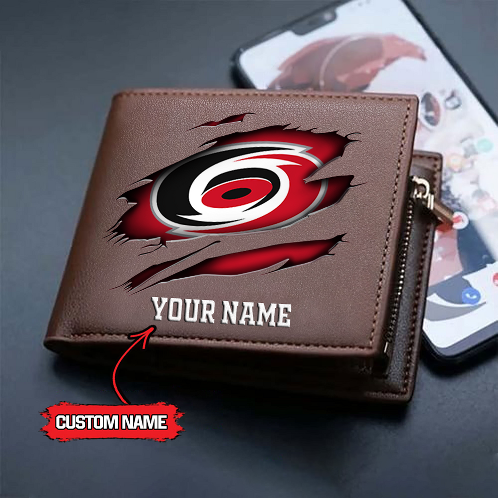 LIMITED EDITION - NEW CUSTOMIZED NHL07 CLH CAROLINA HURRICANES LEATHER WALLET