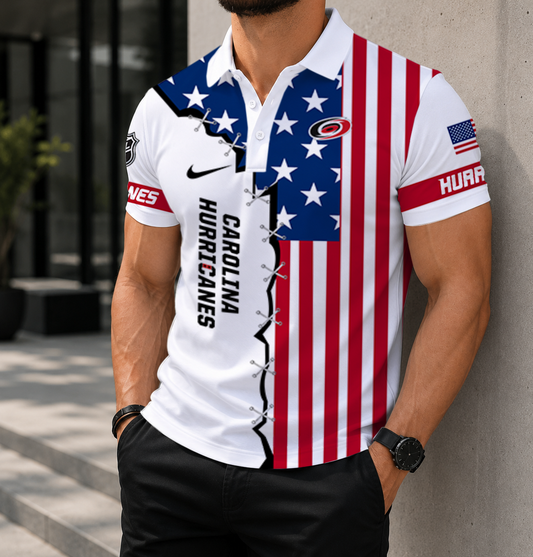LIMITED EDITION - NEW CUSTOMIZED NHL07 CLH CAROLINA HURRICANES POLO SHIRT, ZIP POLO SHIRT & T-SHIRTS