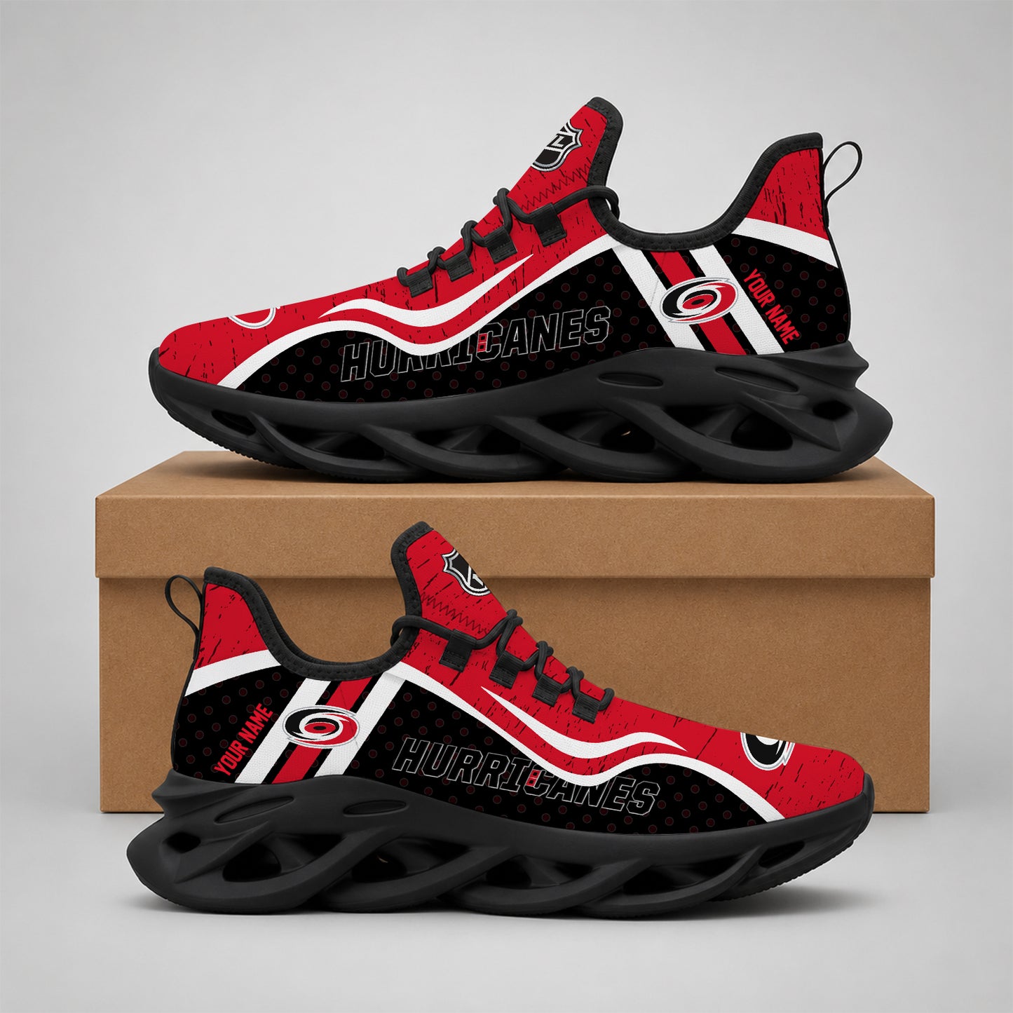 VIRAL EDITION - NEW CUSTOMIZED NHL07 CLH CAROLINA HURRICANES CLUNKY SNEAKERS