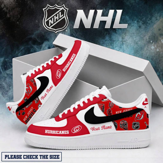 LIMITED EDITION - NEW CUSTOMIZED NHL07 CLH CAROLINA HURRICANES AF1 SHOES