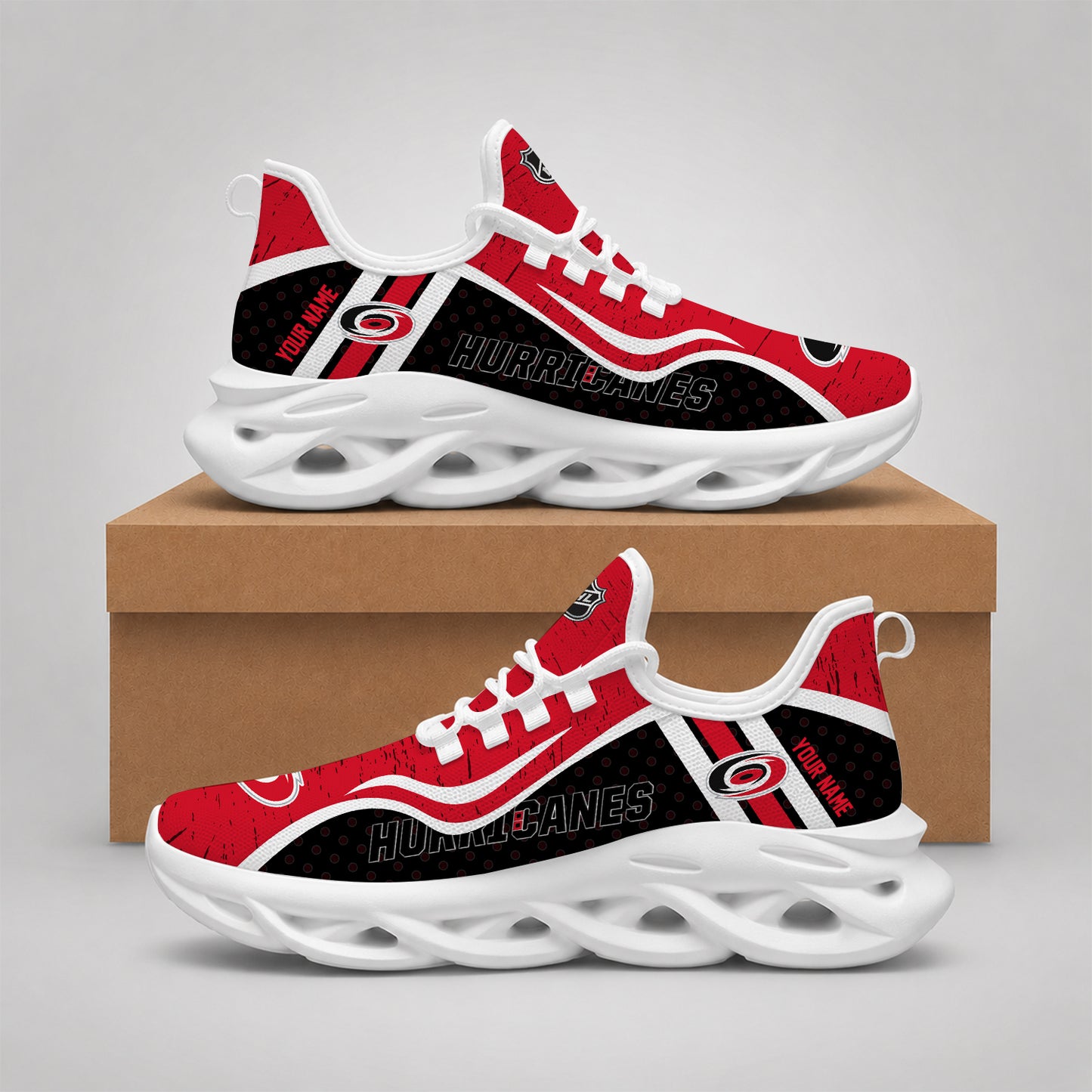 VIRAL EDITION - NEW CUSTOMIZED NHL07 CLH CAROLINA HURRICANES CLUNKY SNEAKERS