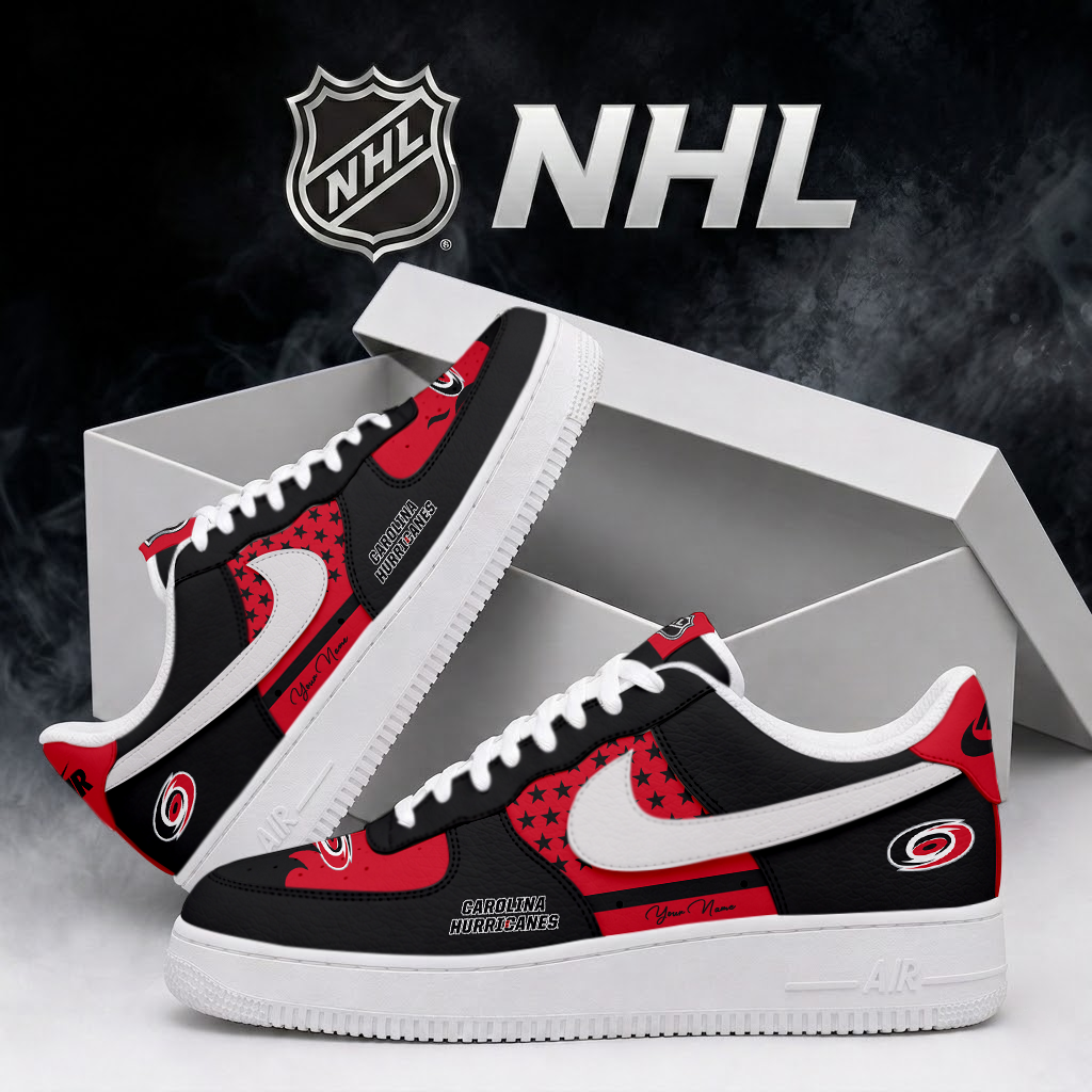 SPECIAL EDITION - NEW CUSTOMIZED NHL07 CLH CAROLINA HURRICANES AF1 SHOES