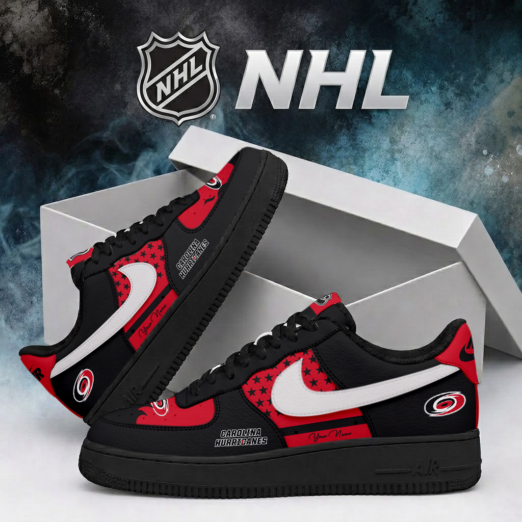 SPECIAL EDITION - NEW CUSTOMIZED NHL07 CLH CAROLINA HURRICANES AF1 SHOES
