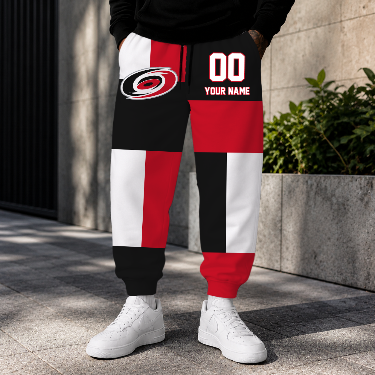 LIMITED EDITION - NEW CUSTOMIZED NHL07 CLH CAROLINA HURRICANES SWEATPANTS