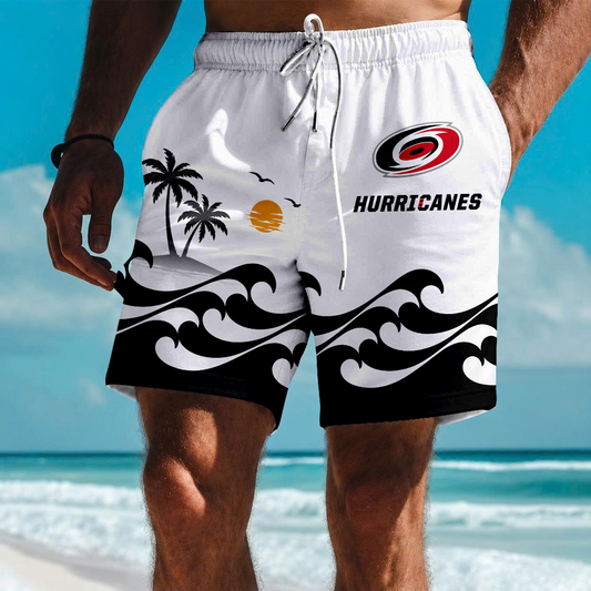 LIMITED EDITION - NEW CUSTOMIZED NHL07 CLH CAROLINA HURRICANES SHORT PANTS