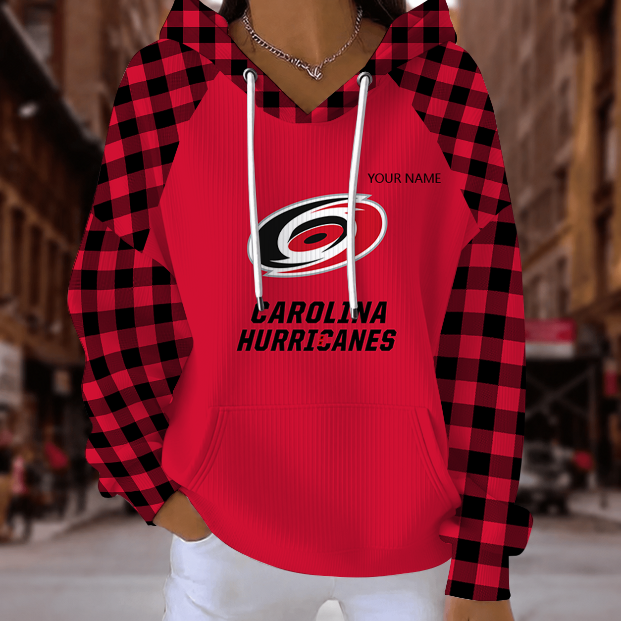 [SUPER SALE] NEW CUSTOMIZED NHL07 CLH CAROLINA HURRICANES RIBBED HOODIE & SWEATSHIRT