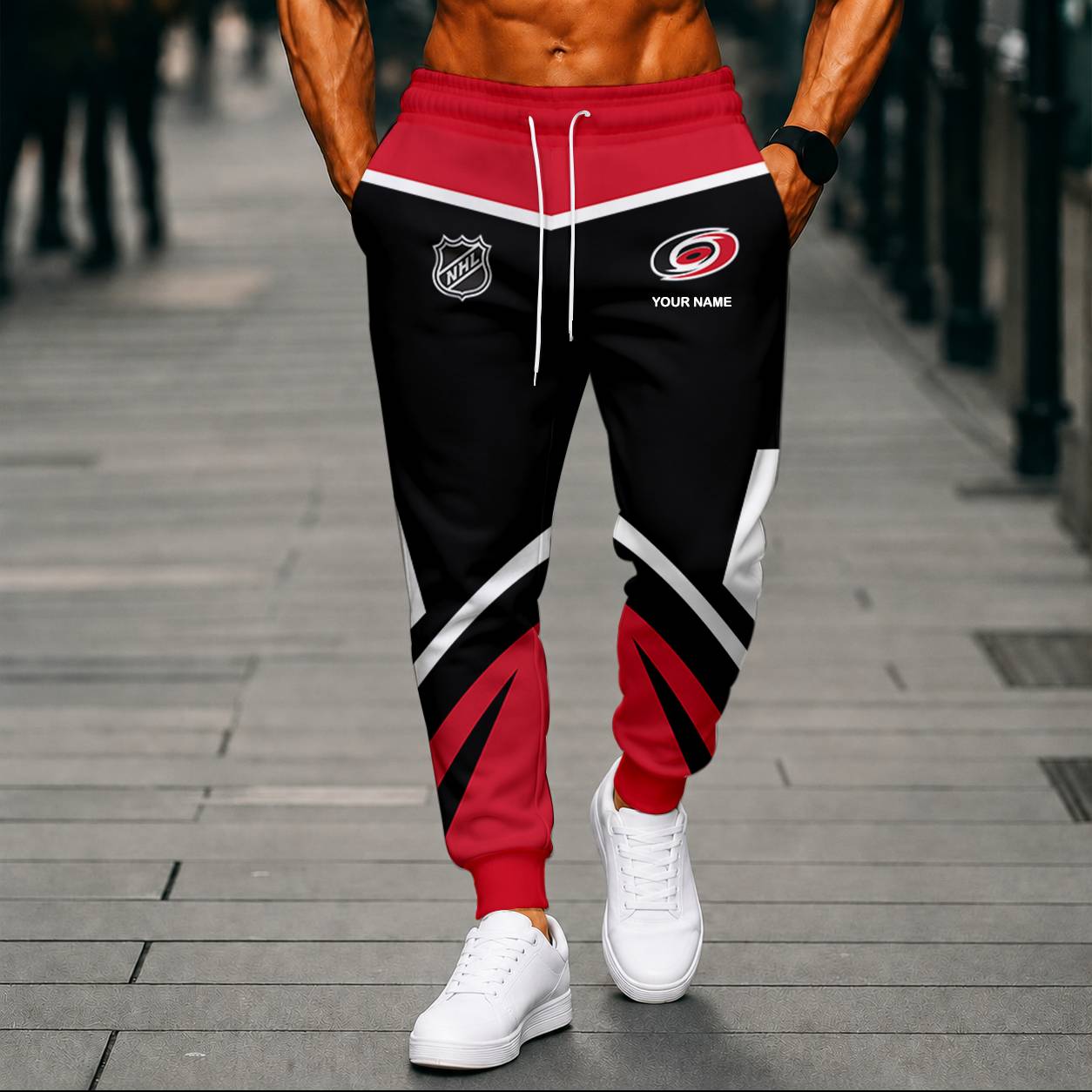 LIMITED EDITION - NEW CUSTOMIZED NHL07 CLH CAROLINA HURRICANES UNISEX LONG PANTS