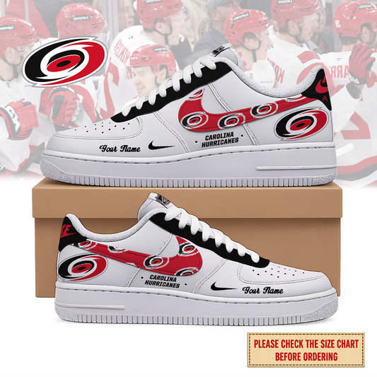 EXCLUSIVE EDITION - NEW CUSTOMIZED NHL07 CLH CAROLINA HURRICANES AF1 SHOES