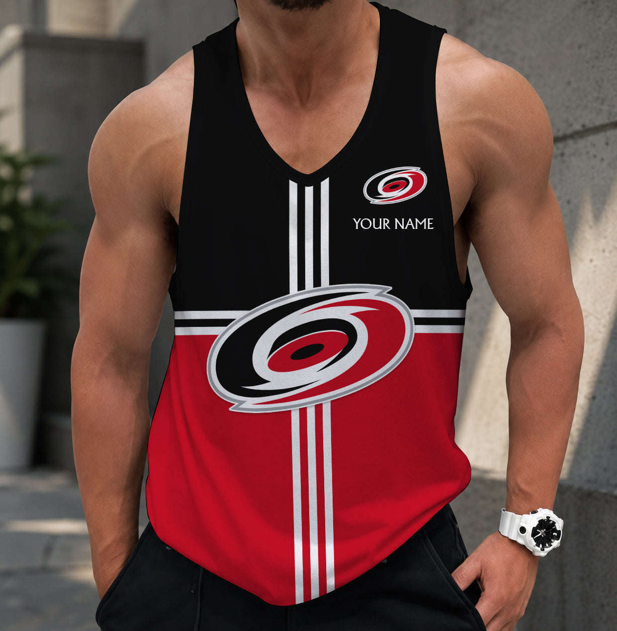 LIMITED EDITION - NEW CUSTOMIZED NHL07 CLH CAROLINA HURRICANES MEN'S TANK TOP