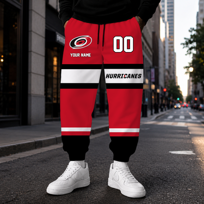 VIRAL EDITION - NEW CUSTOMIZED NHL07 CLH CAROLINA HURRICANES SWEATPANTS