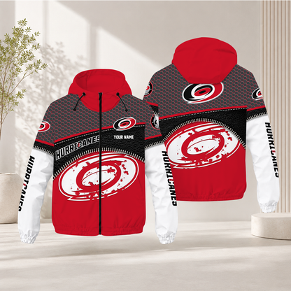 EXCLUSIVE EDITION - NEW CUSTOMIZED NHL07 CLH CAROLINA HURRICANES WINDBREAKER JACKET