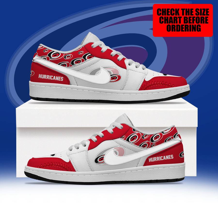 [SUPER SALE] NEW CUSTOMIZED NHL07 CLH CAROLINA HURRICANES AIR JORDAN LOW SHOES