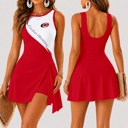 [SUPER SALE] NEW CUSTOMIZED NHL07 CLH CAROLINA HURRICANES WOMEN'S SUMMER SKORT DRESS