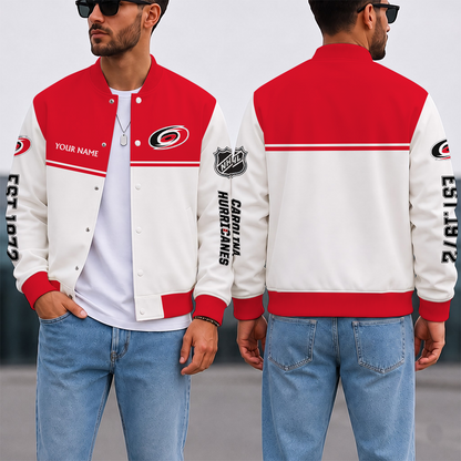 EXCLUSIVE EDITION - NEW CUSTOMIZED NHL07 CLH CAROLINA HURRICANES SATIN VARSITY JACKET & BASEBALL JACKET